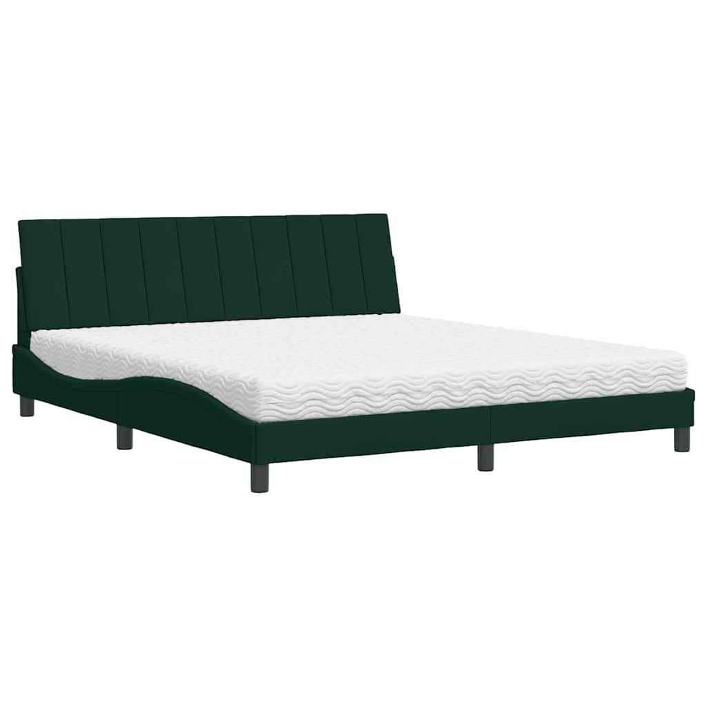 Bett mit Matratze "Hanko" Hellgrau 80x200 cm Samt