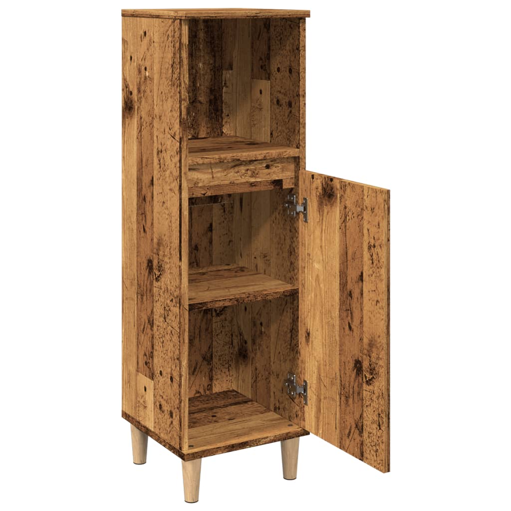 Badschrank Weiß 30x30x100 cm Holzwerkstoff