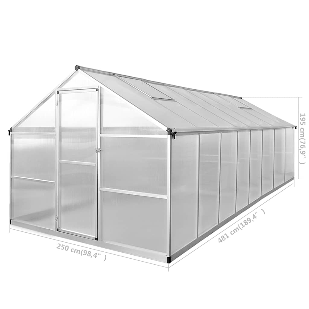 Gewächshaus Aluminium 302x190x195 cm 11,19 m³