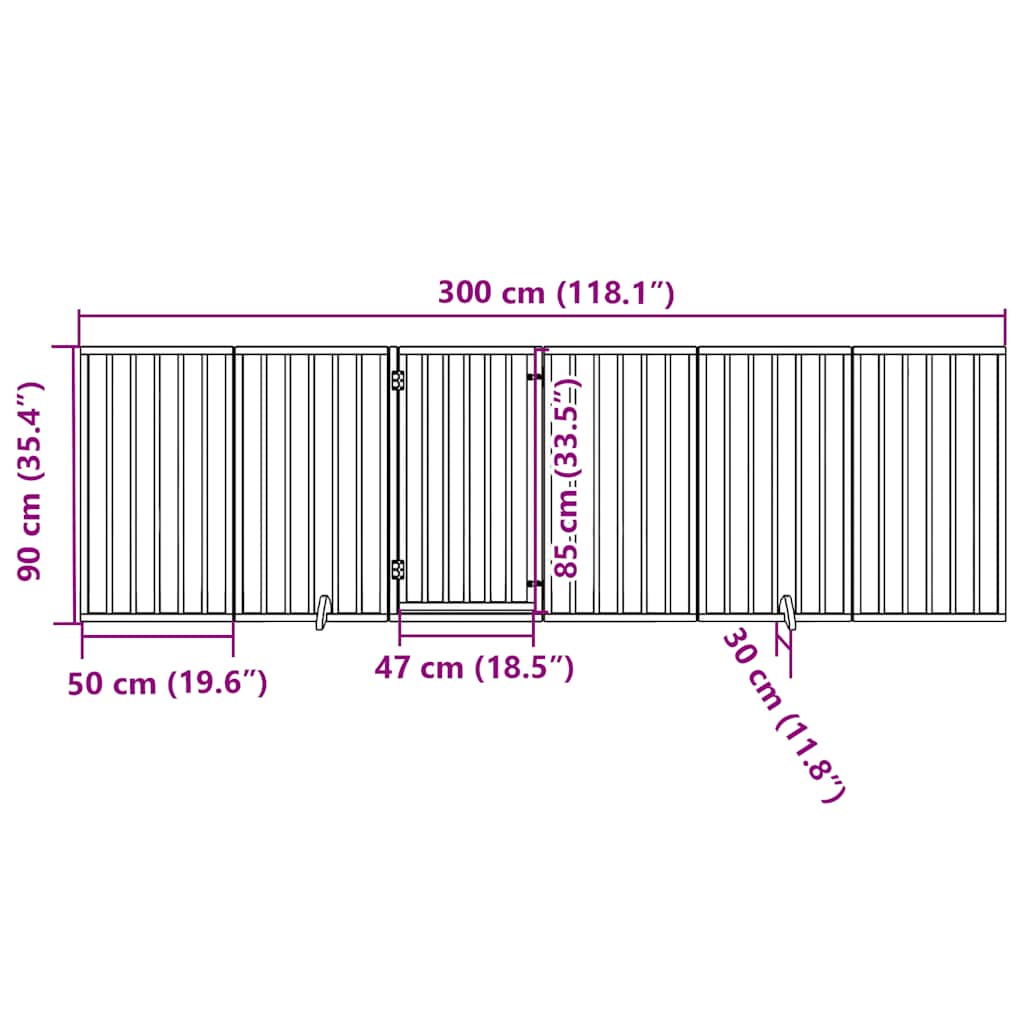 Hundegitter Faltbar 3 Paneele 150 cm Pappelholz