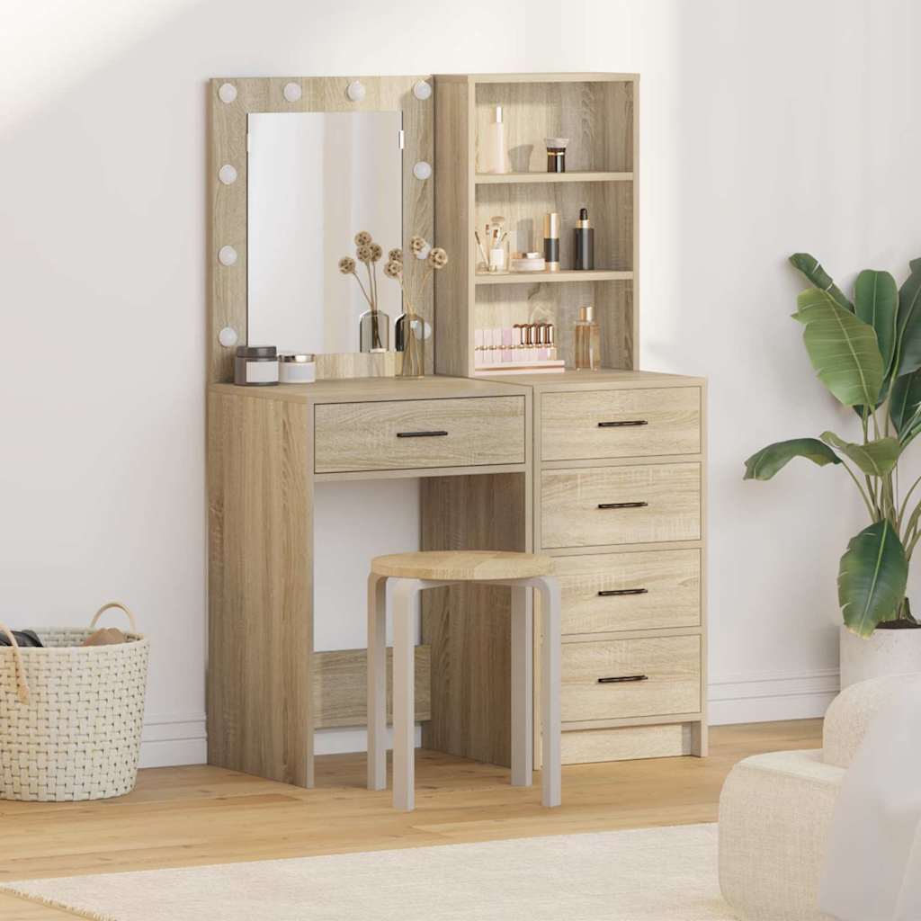 Schminktisch 2 pcs Weiß 50 x 41 x 135 cm Holzwerkstoff