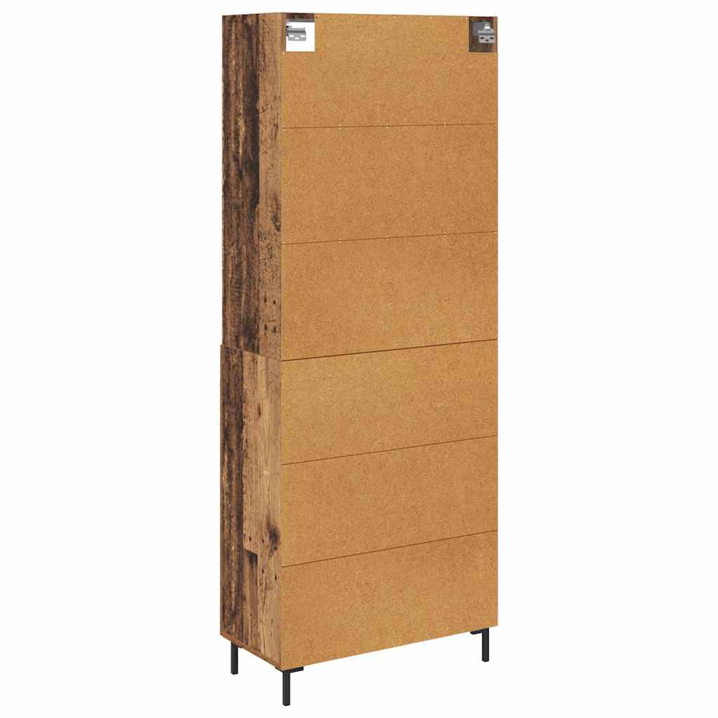 Highboard Hochglanz-Weiß 69,5x34x180 cm Holzwerkstoff