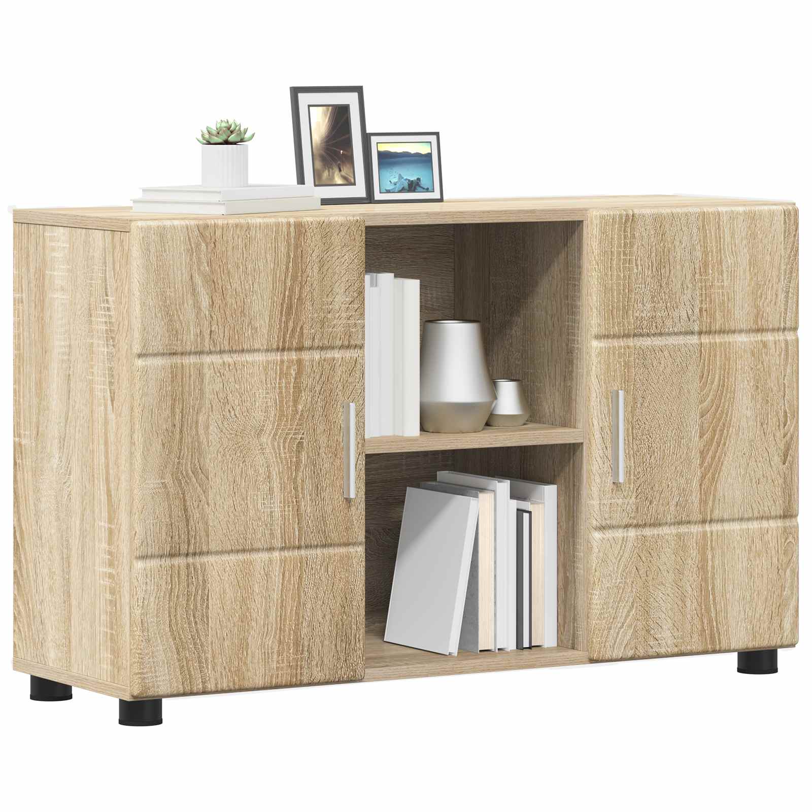 Highboard mit Regal FLORIN Weiß 60 x 35 x 182 cm Holzwerkstoff