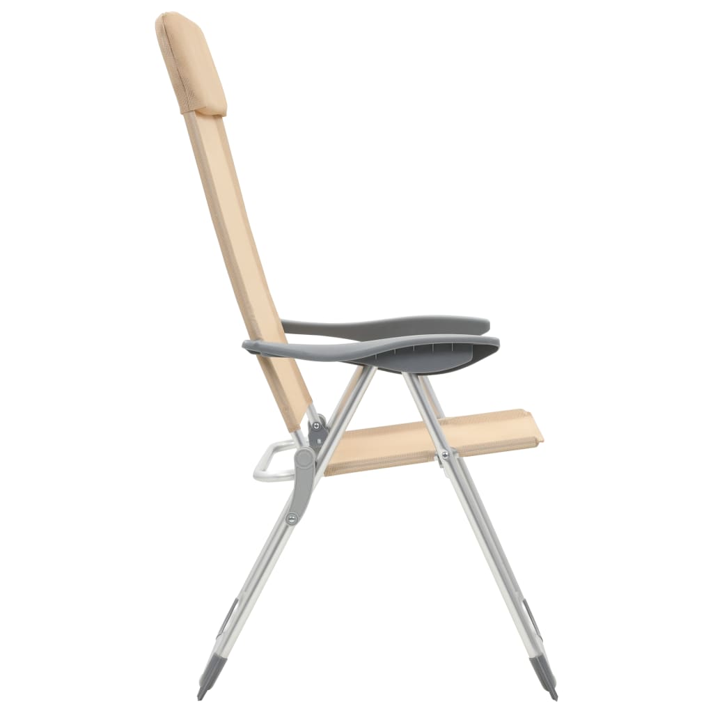 Klappbare Campingstühle 2 Stk. Grau Aluminium