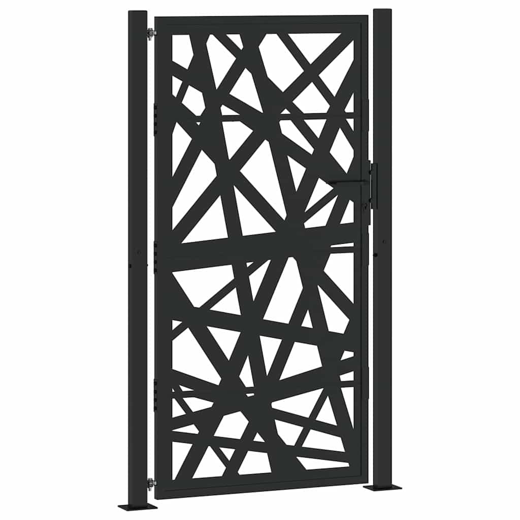 Gartentor Schwarz 100x100 cm Stahl Lichtdesign