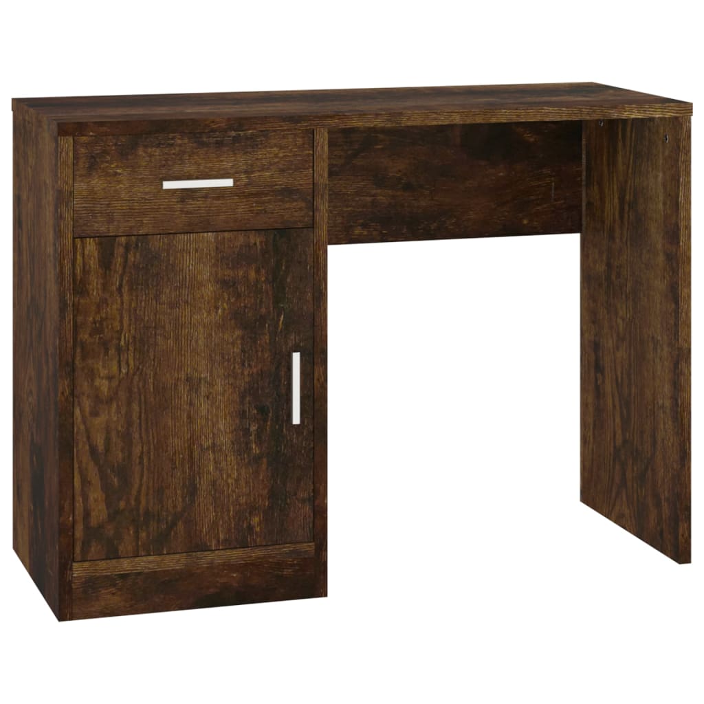 Schreibtisch mit Schublade und Schrank Eiche 100x40x73 cm