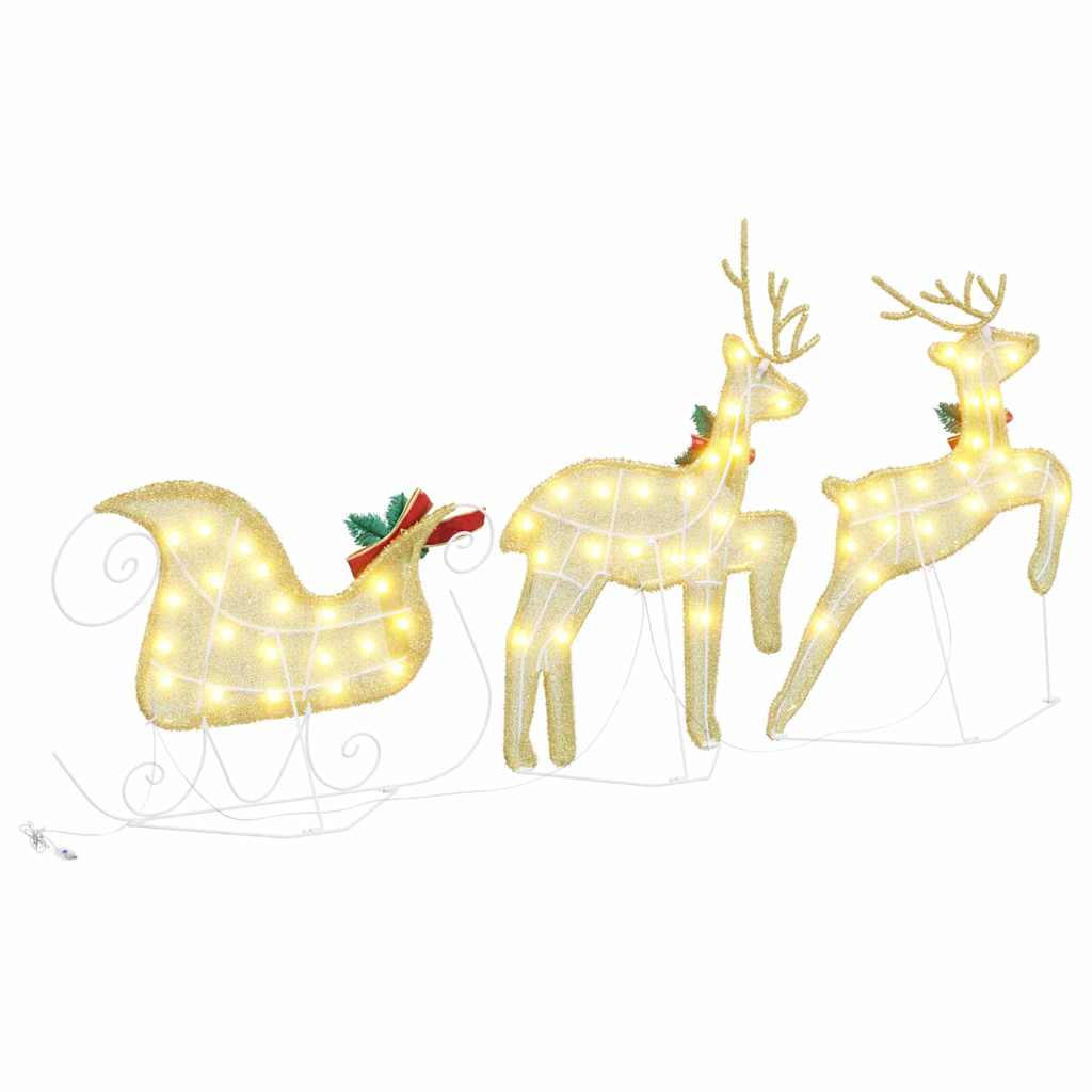 LED Rentiere 5 pcs Gold Stoff