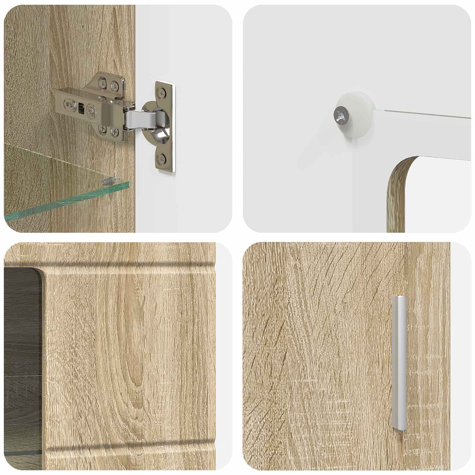 Highboard mit Regal FLORIN Weiß 60 x 35 x 182 cm Holzwerkstoff