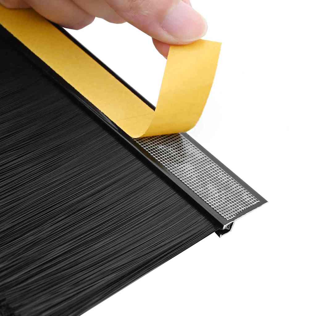 Selbstklebende Türbürstendichtungen 2 pcs Braun 100 cm