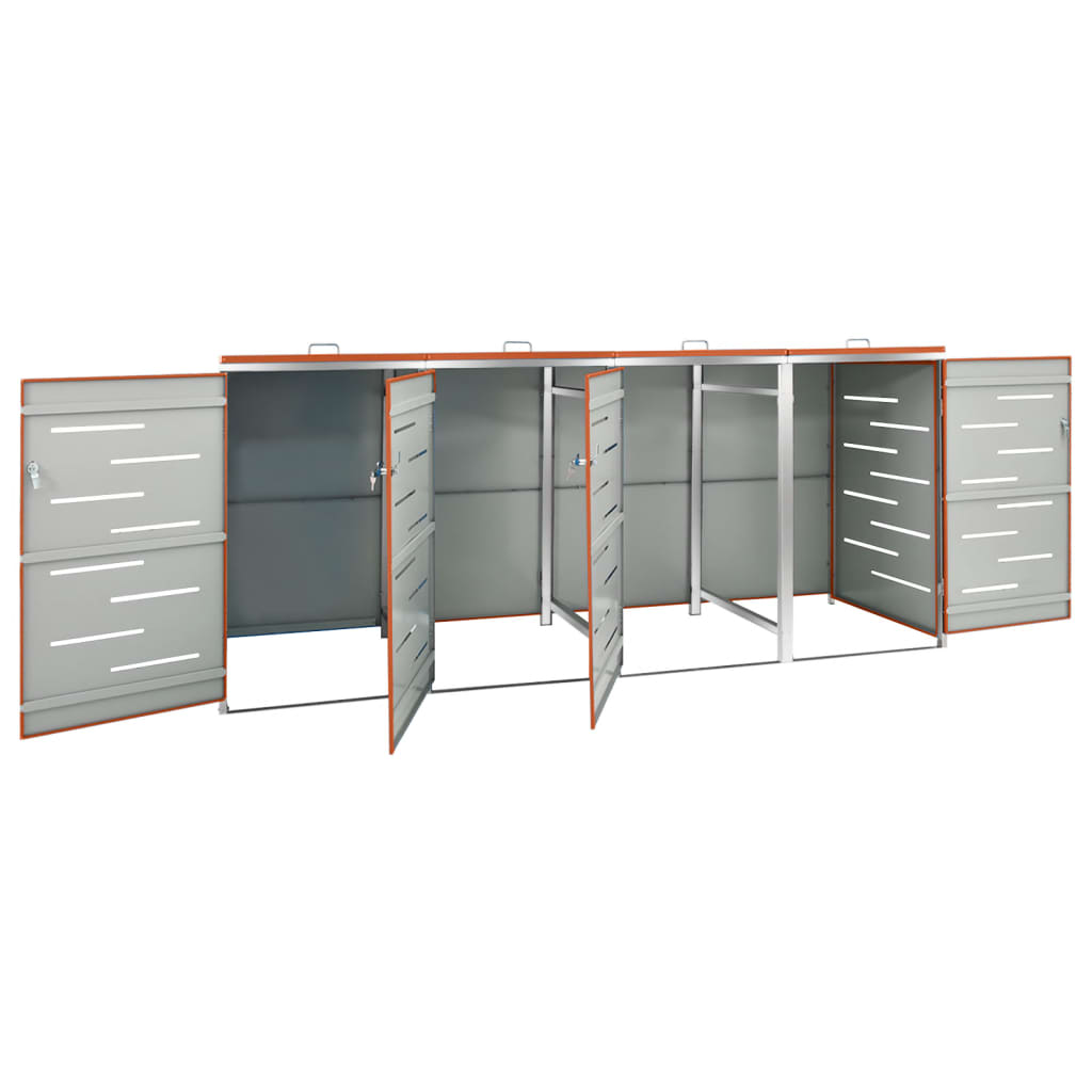 Mülltonnenbox für 3 Tonnen 207x77,5x112,5 cm Edelstahl