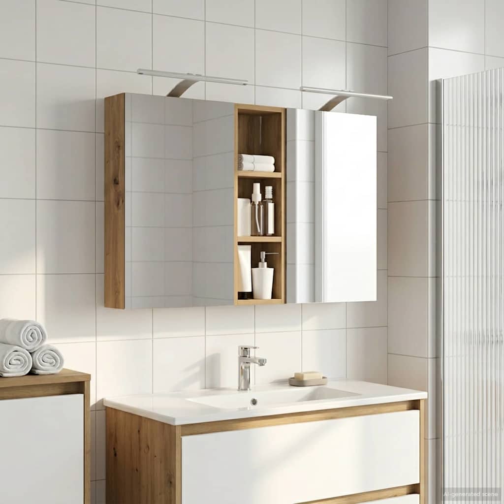 Badezimmerschrank-Set 3 pcs 80 x 10,5 x 50 cm Holzwerkstoff