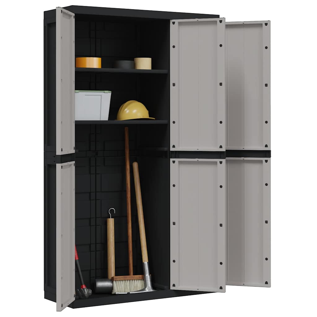 Gartenschrank Grau und Schwarz 65x37x85 cm PP
