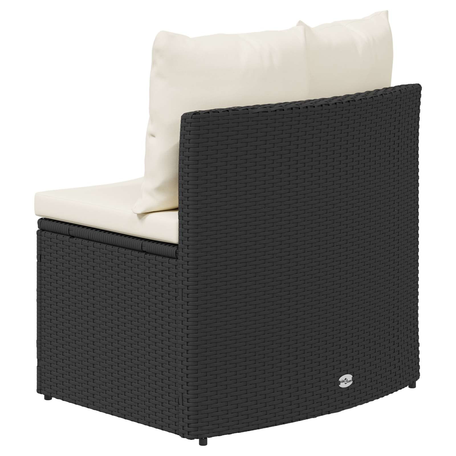 2-tlg. Garten-Sofagarnitur mit Auflagen Poly Rattan Schwarz
