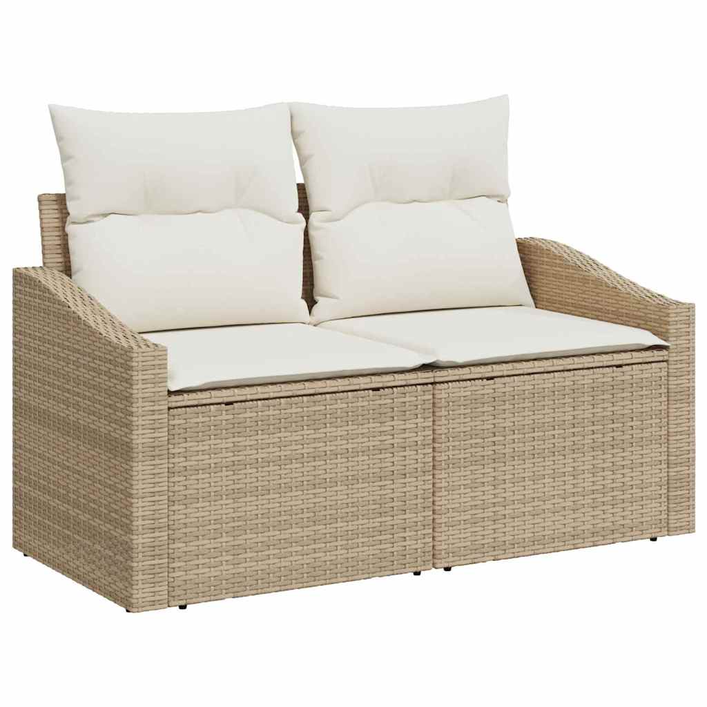 Garten Essgruppe mit Kissen 6 pcs Schwarz und Creme