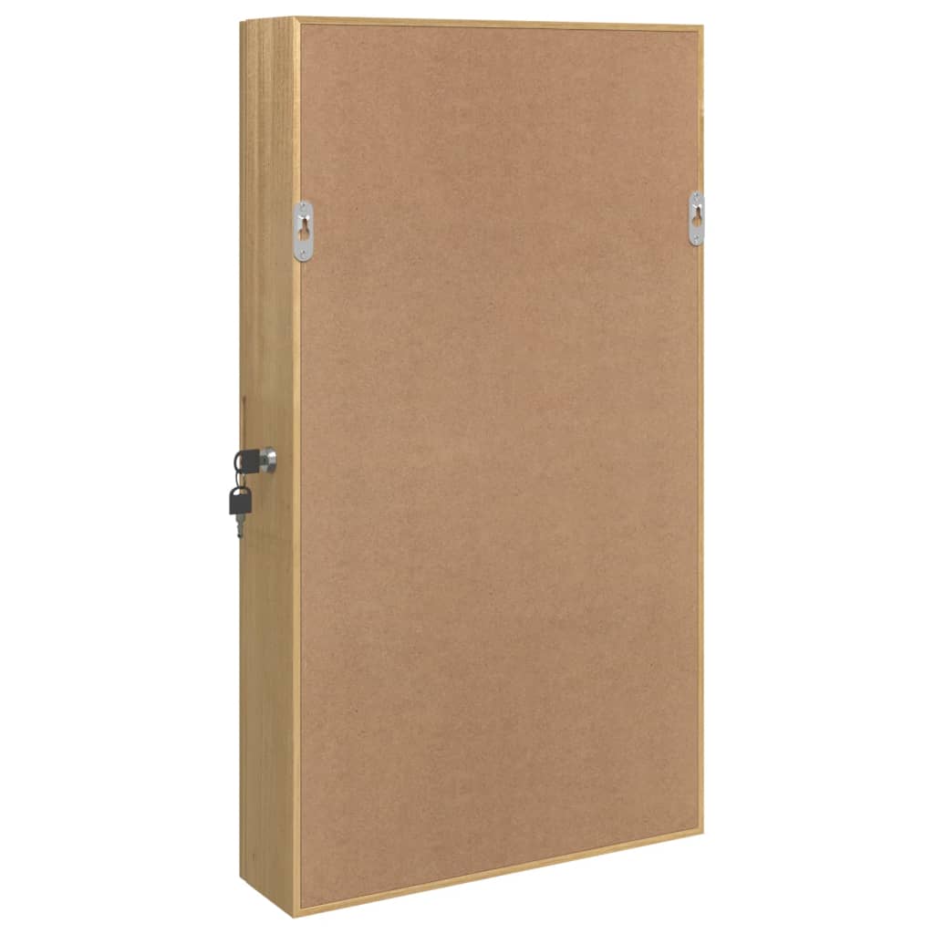 Schmuckschrank mit Spiegel Wandmontage Weiß 37,5x10x106 cm