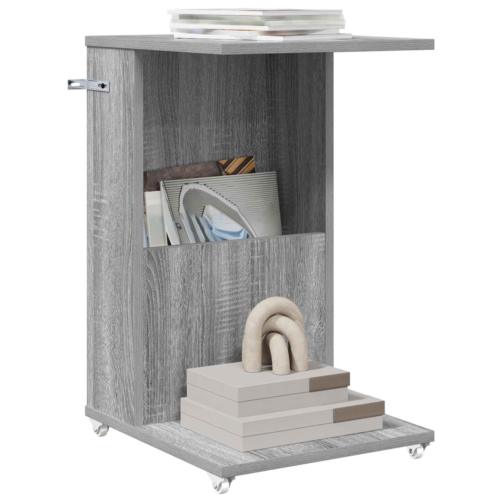 Beistelltisch Mit Rad Weiß 40 x 35 x 60 cm Holzwerkstoff