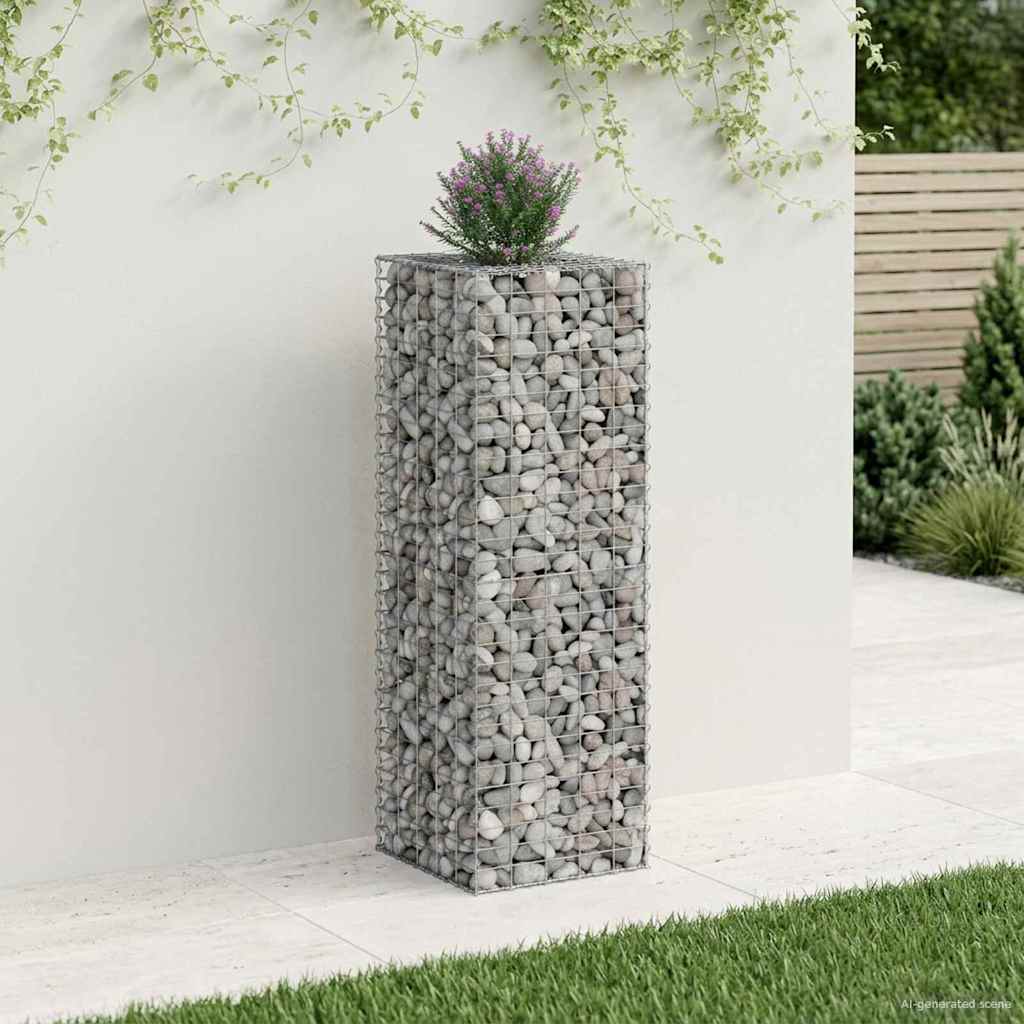 Gabionen Hochbeet 2 pcs Silber 260 x 60 x 55 cm