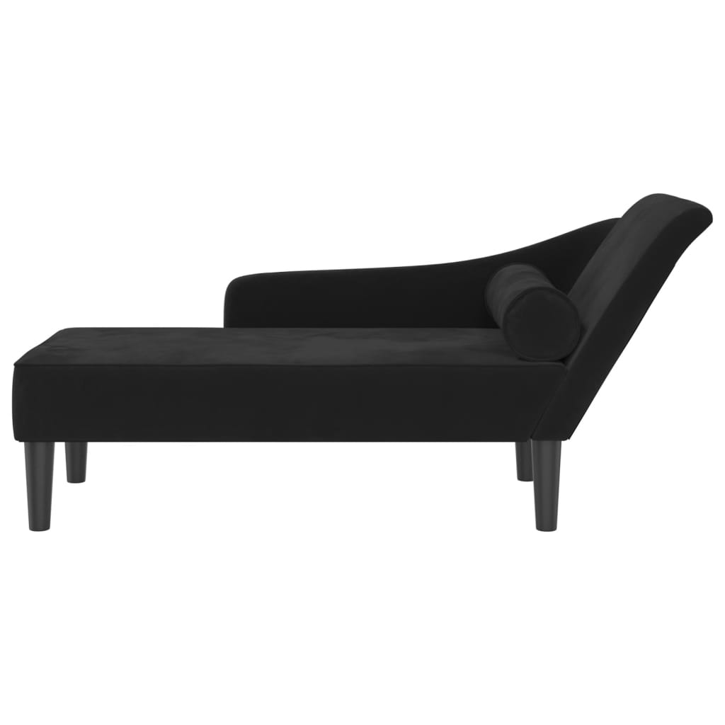 Chaiselongue mit Kissen Rosa Samt