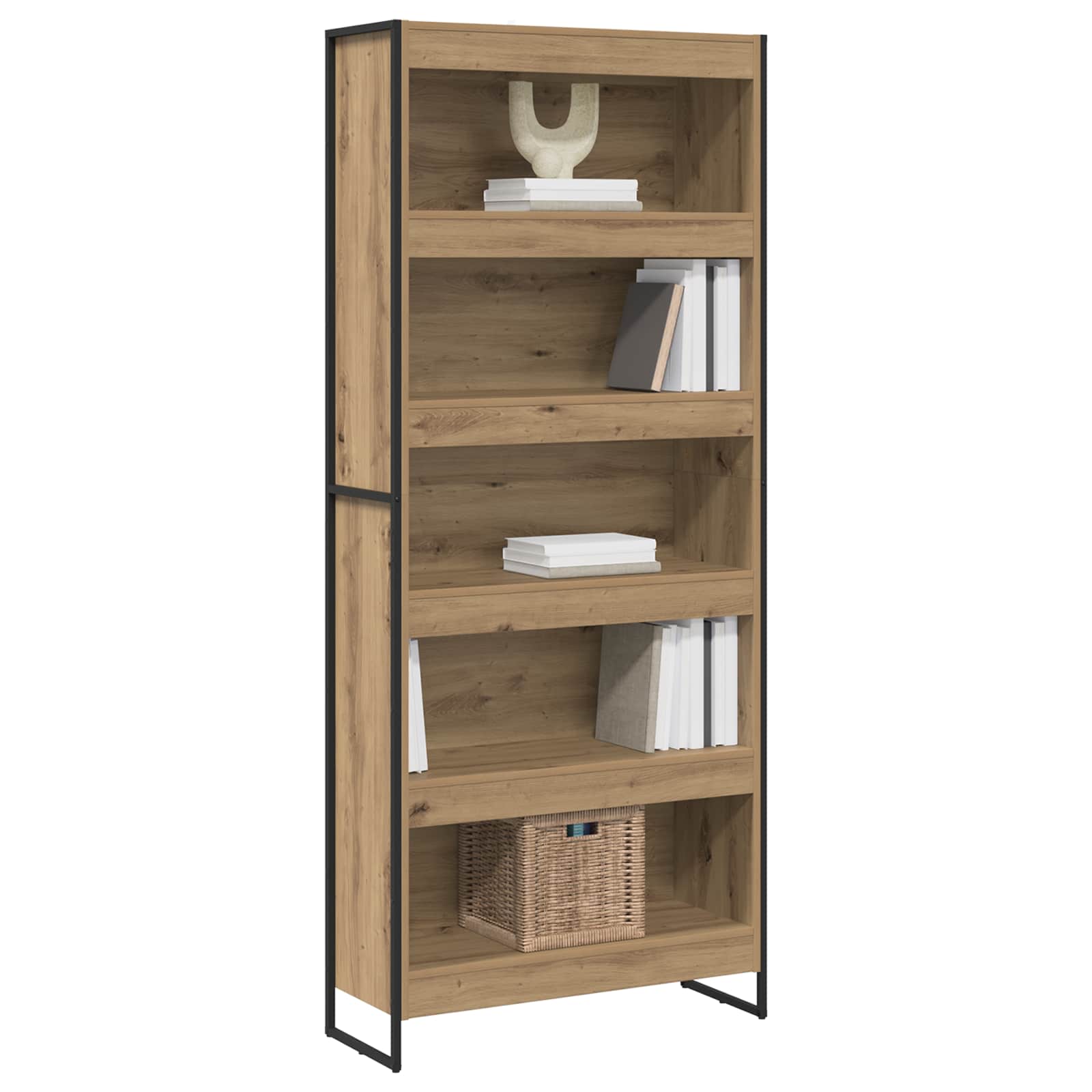 Bücherregal 2 pcs Schwarz Eichen-Optik 60 x 30 x 189,5 cm