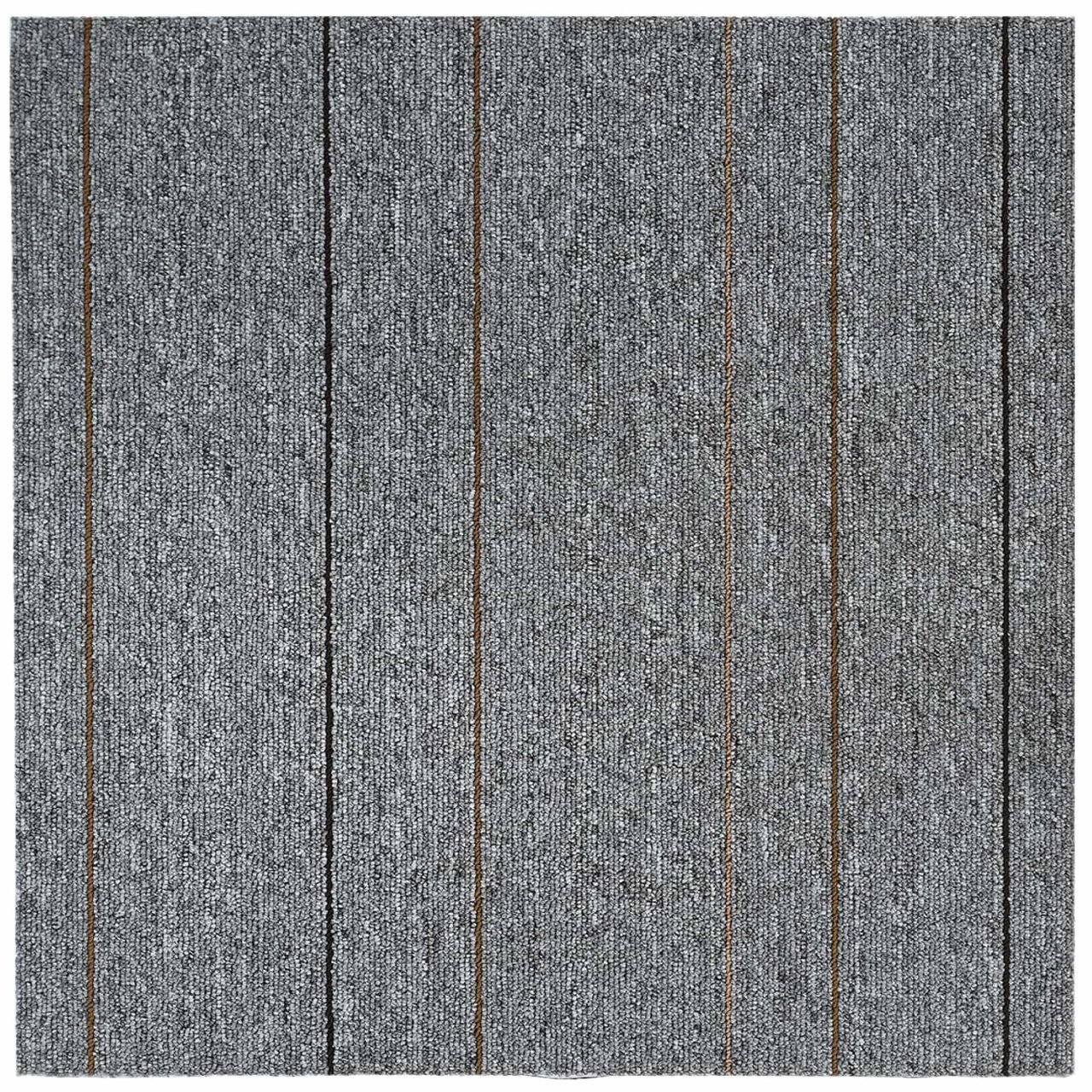 Teppichfliese Hellgrau mit Streifen 50 x 50 cm 4 pcs