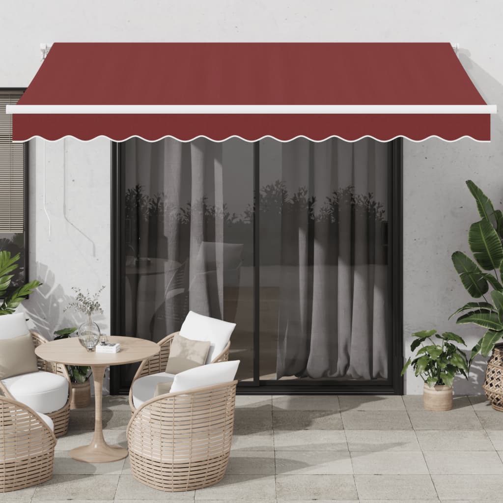 Markise Manuell Einziehbar mit LED 300x250 cm Blau und Weiß