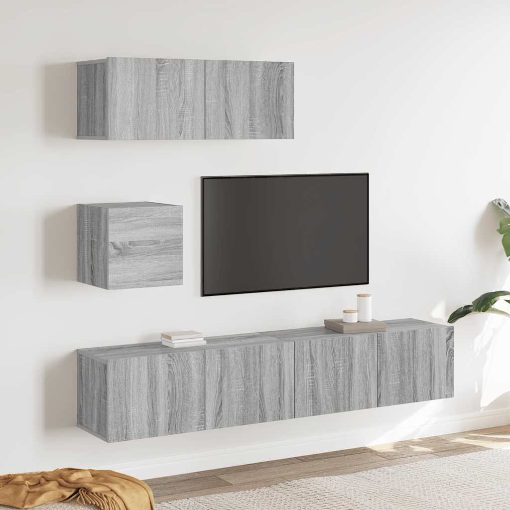 4-tlg. TV-Schrank-Set Sonoma-Eiche Holzwerkstoff