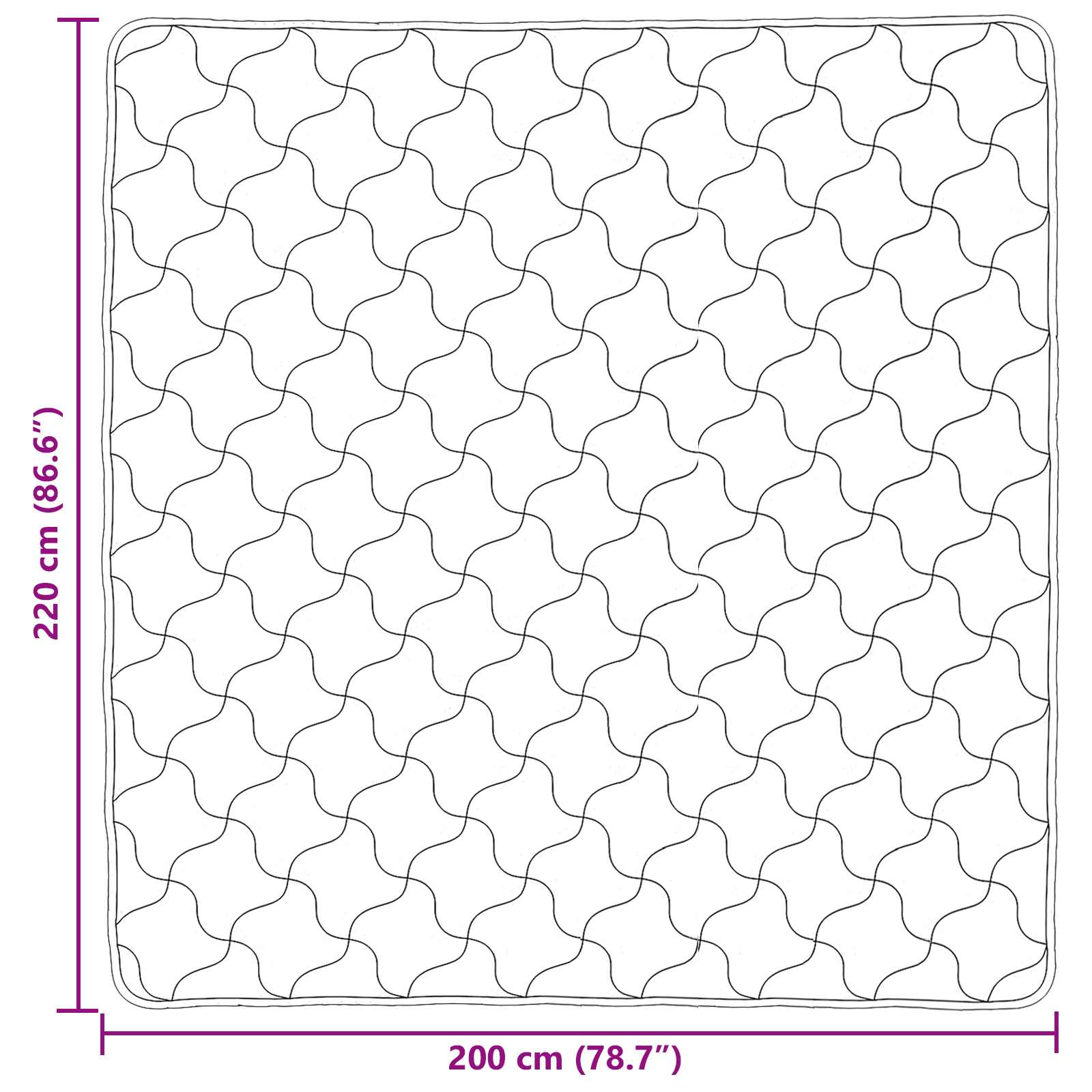 Winterbettdecke Gepolstert Anthrazit 135 x 200 cm