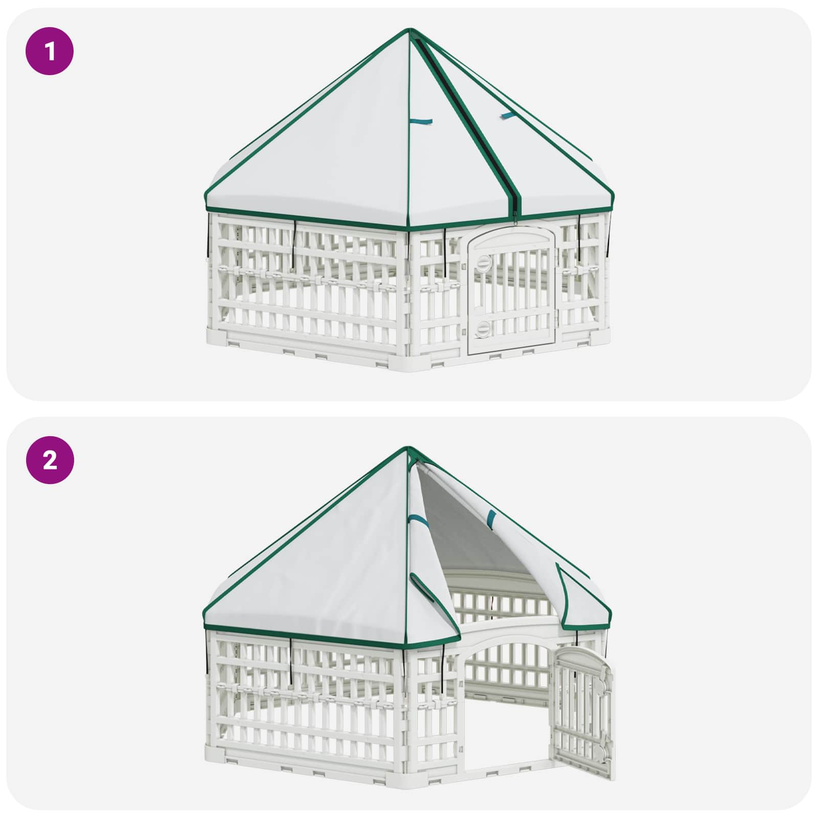 6-Panel-Hundespielplatz 122 x 106,5 x 40 cm Kunststoff Weiß