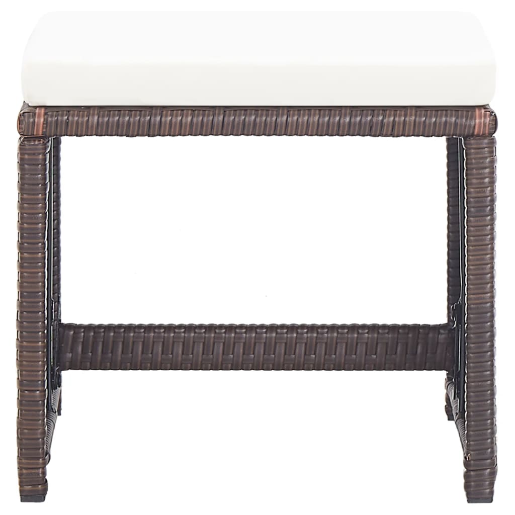 Gartenhocker 4 Stk. mit Sitzkissen Poly Rattan Schwarz