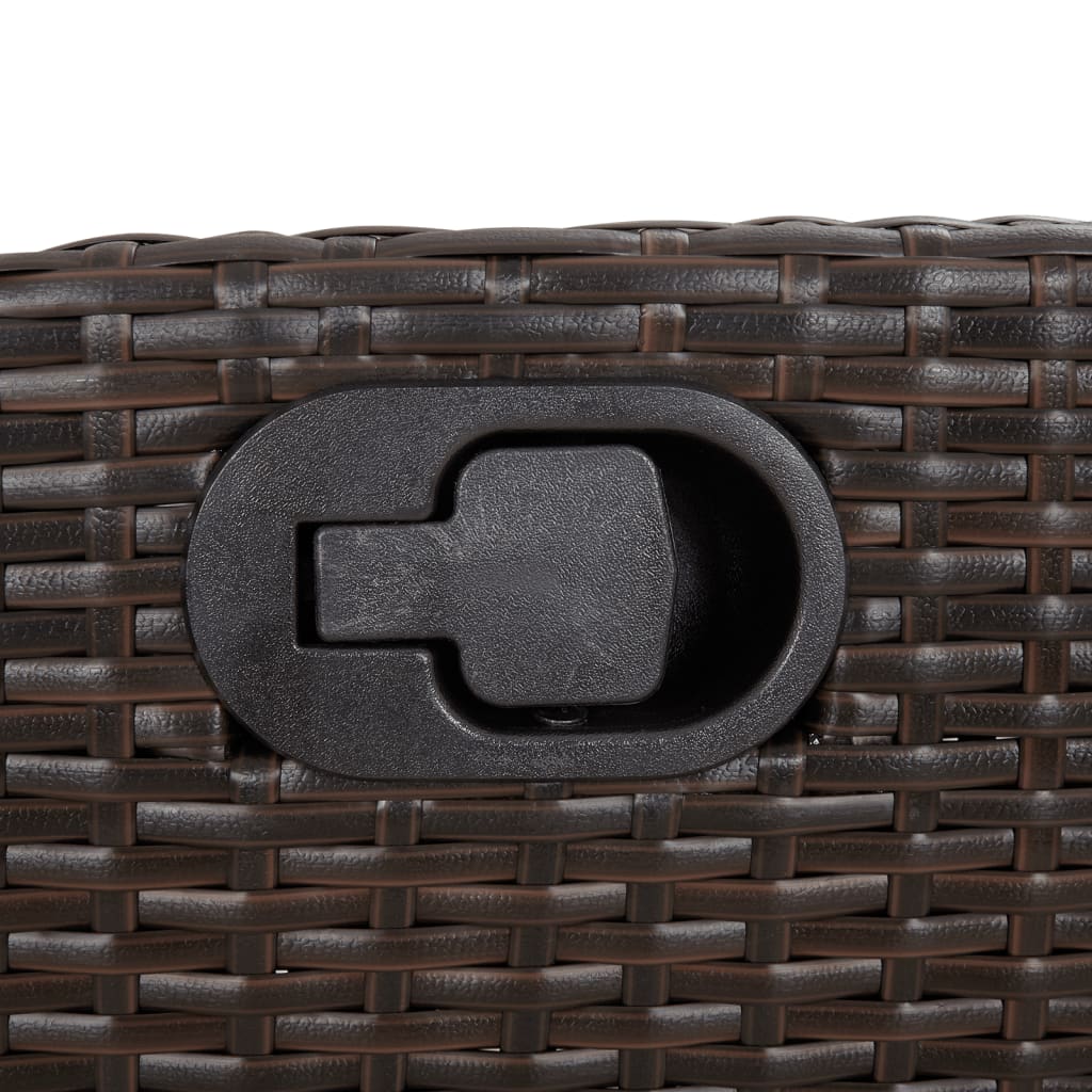 Gartenbank Verstellbar mit Kissen Schwarz Poly Rattan