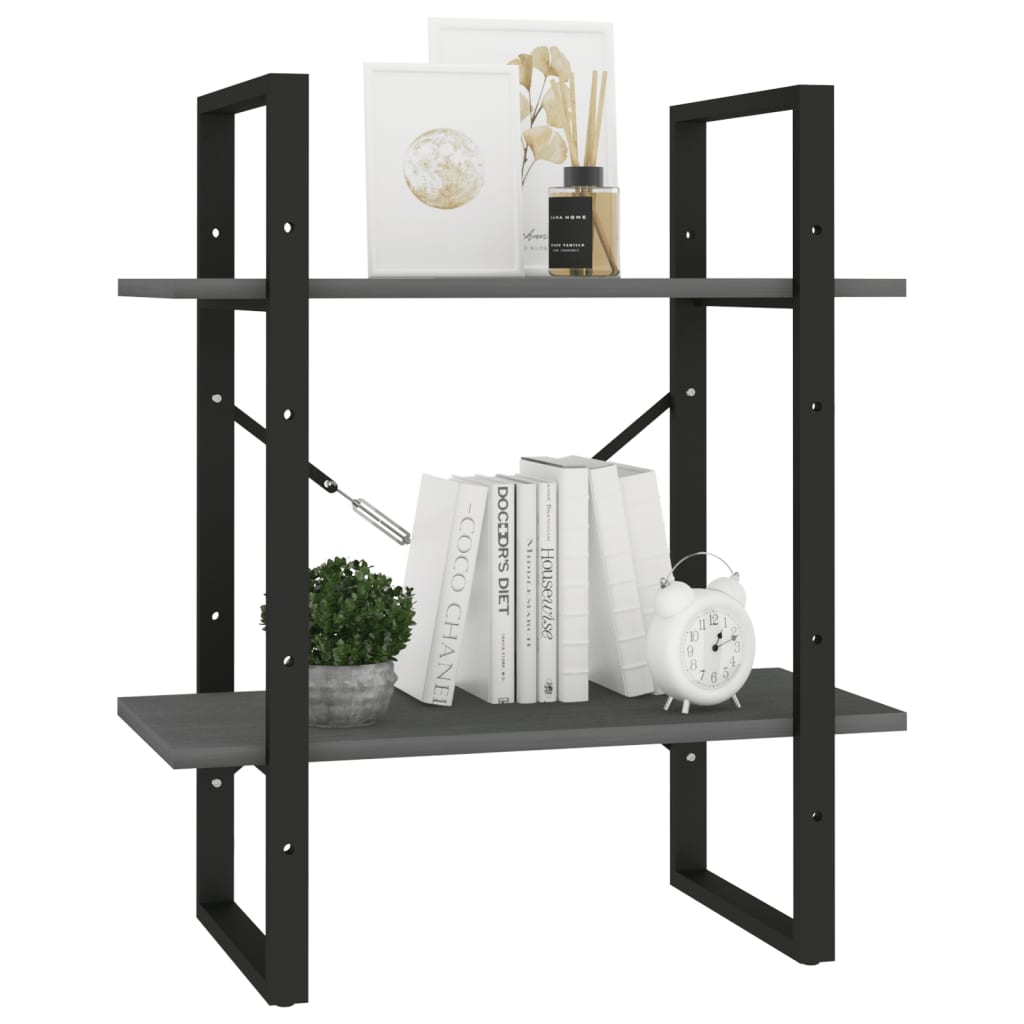 Bücherregal 2 Fächer Weiß 60x30x70 cm Holzwerkstoff