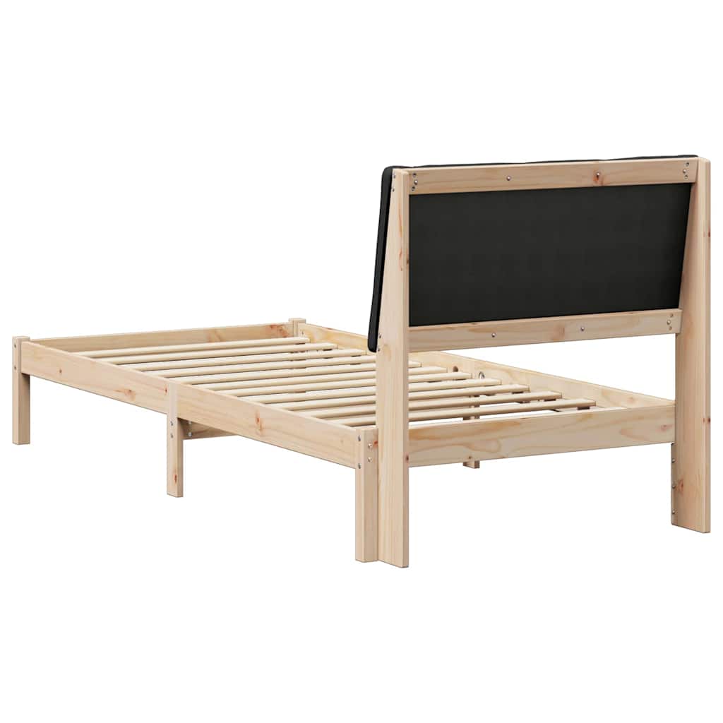 Bettgestell Braun und hellgrau 200 x 200 cm Massivholz Kiefer
