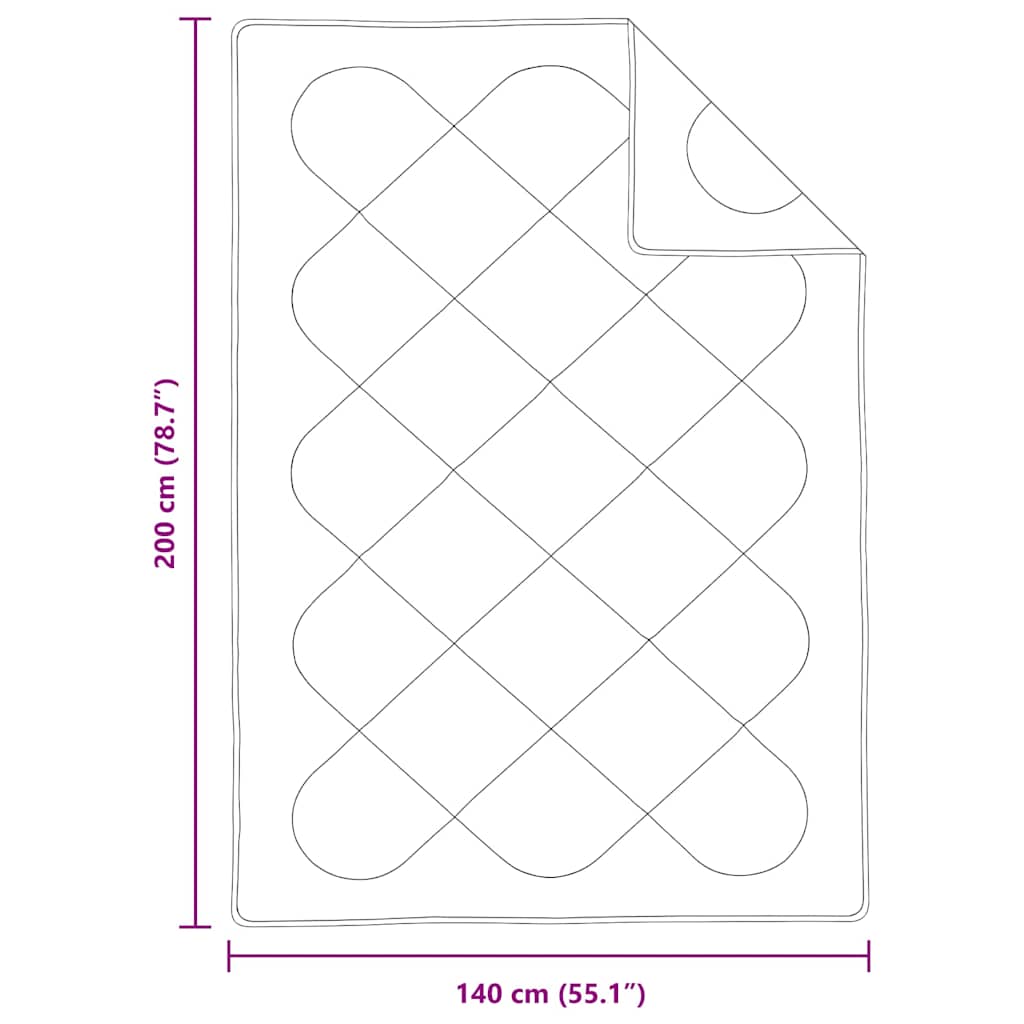 Bettdecke Weiß 200 x 135 x 4 cm Polyester
