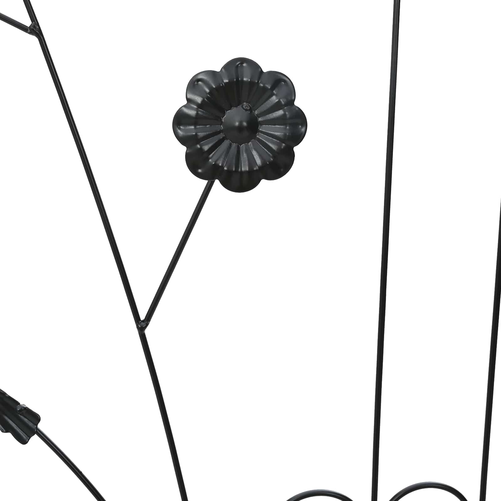 Gartenzaun mit Schloss 3 pcs Schwarz 112 x 39,5 cm Stahl