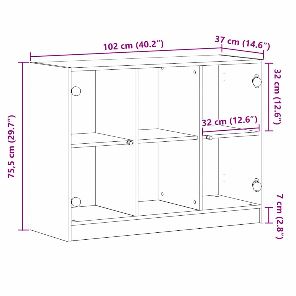 Bücherschrank mit Türen Weiß 204x37x75 cm Holzwerkstoff