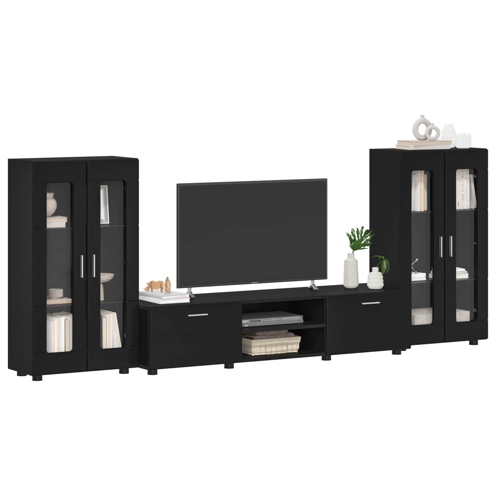 Highboard mit Regal FLORIN Weiß 60 x 35 x 182 cm Holzwerkstoff