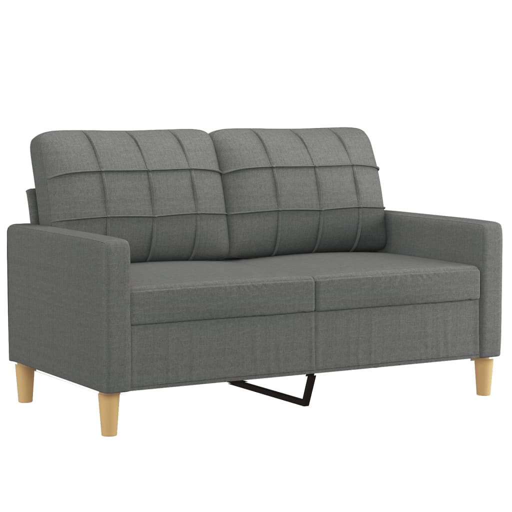 4-tlg. Sofagarnitur mit Kissen Braun Stoff