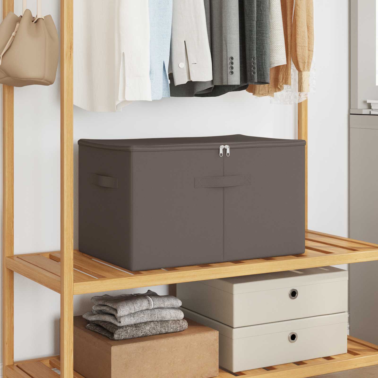 Aufbewahrungsbox Stoff 50x30x25 cm Anthrazit
