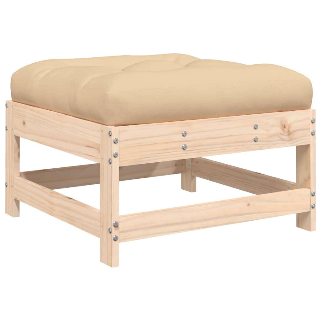 10-tlg. Garten-Lounge-Set mit Kissen Schwarz Massivholz
