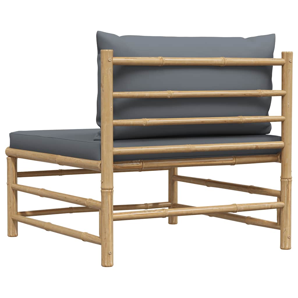 3-tlg. Garten-Lounge-Set mit Kissen Bambus