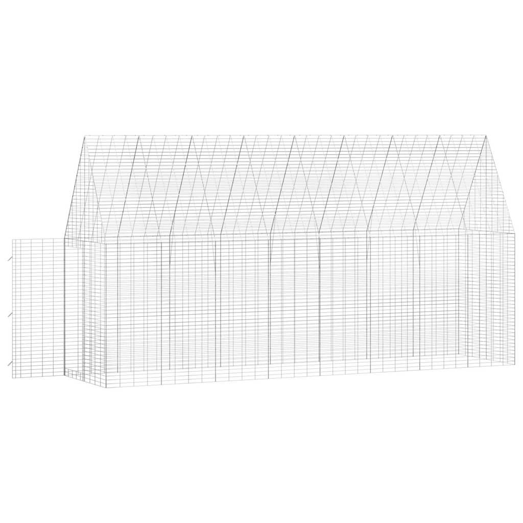 Hühnerkäfig 2 pcs Silber 600 x 100 x 210 cm Verzinkter Stahl