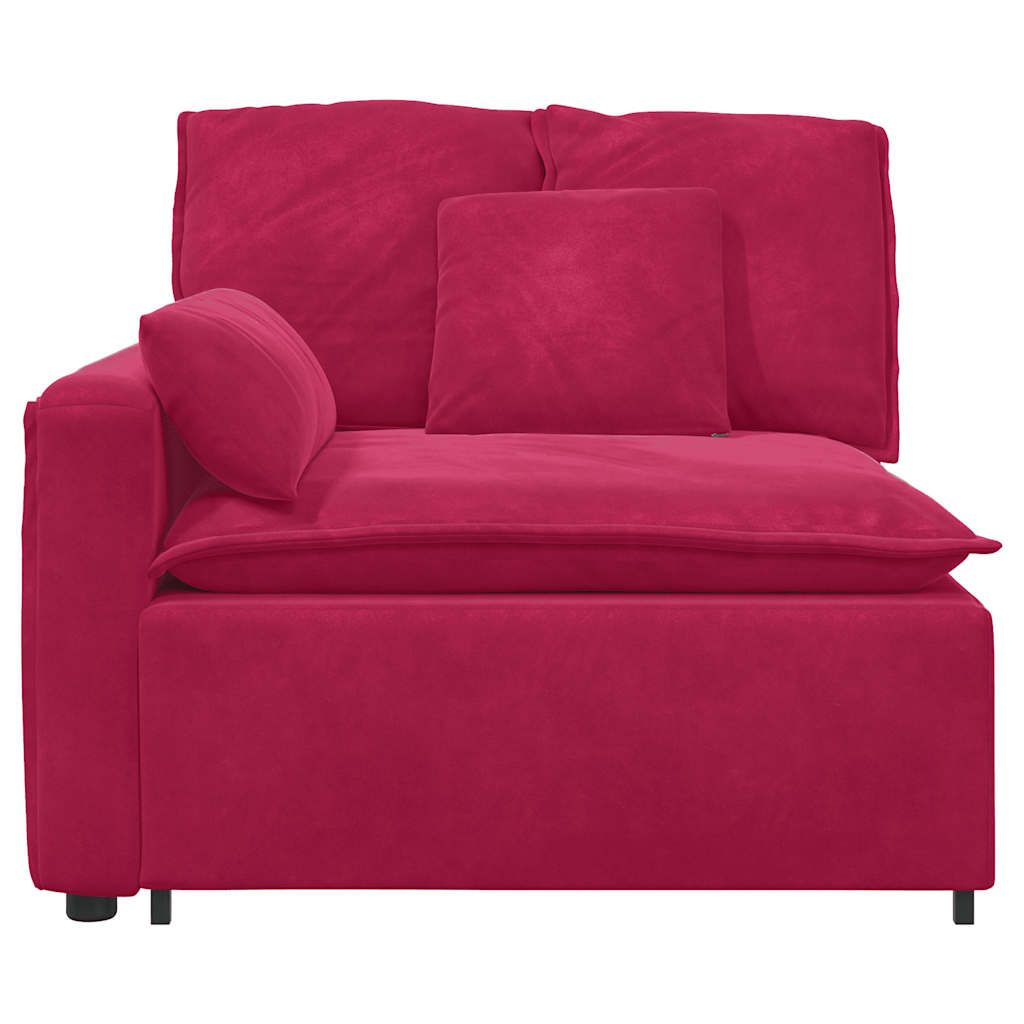 Modulares Sofa Endmodul mit Armlehne Kissen Blau 100 cm