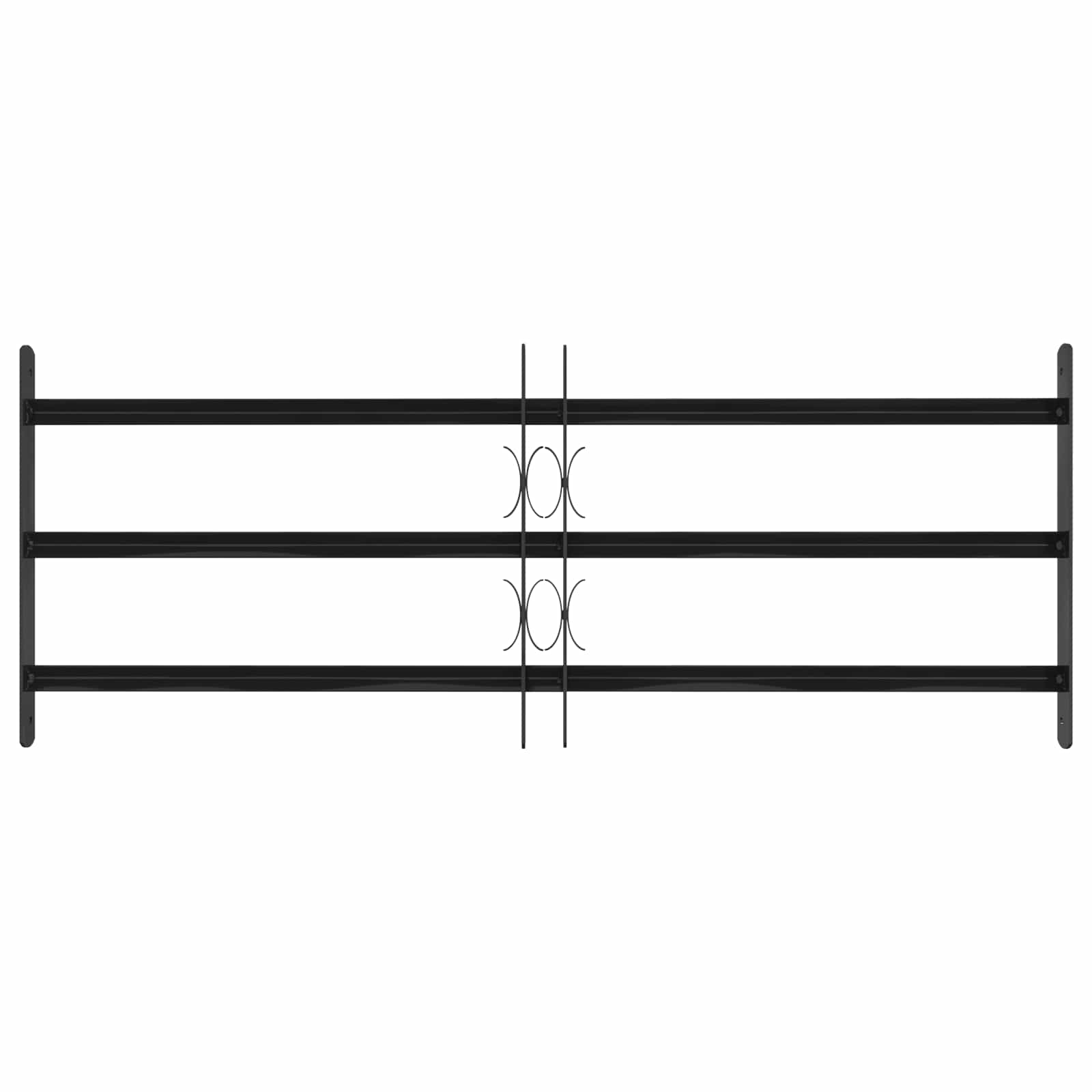 Fenstergitter 76 x 30 cm Pulverbeschichteter Stahl Schwarz