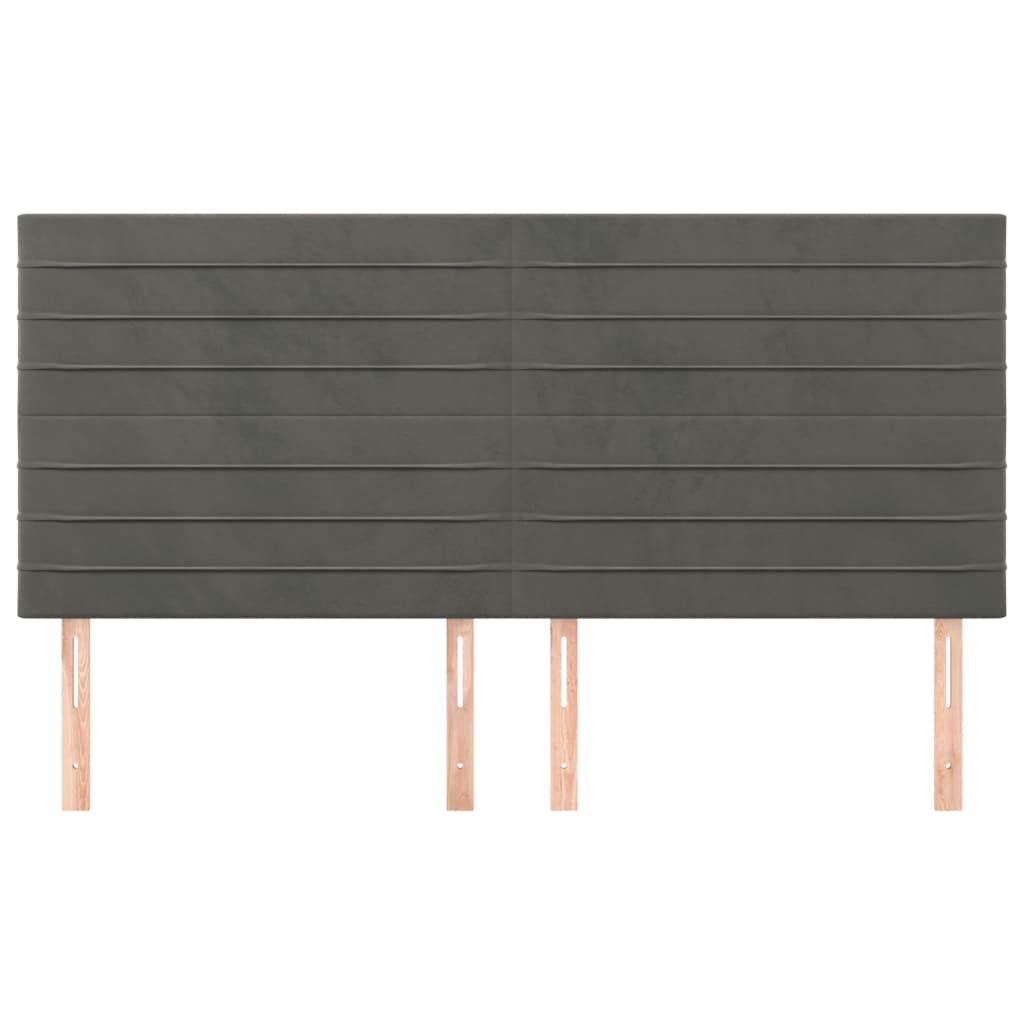 Kopfteil Hellgrau 80x5x118/128 cm Samt