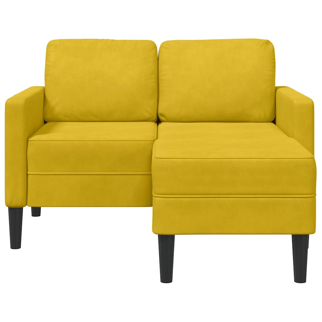 2-Sitzer-Sofa mit Chaiselongue L-Form Blau 125 cm Samt