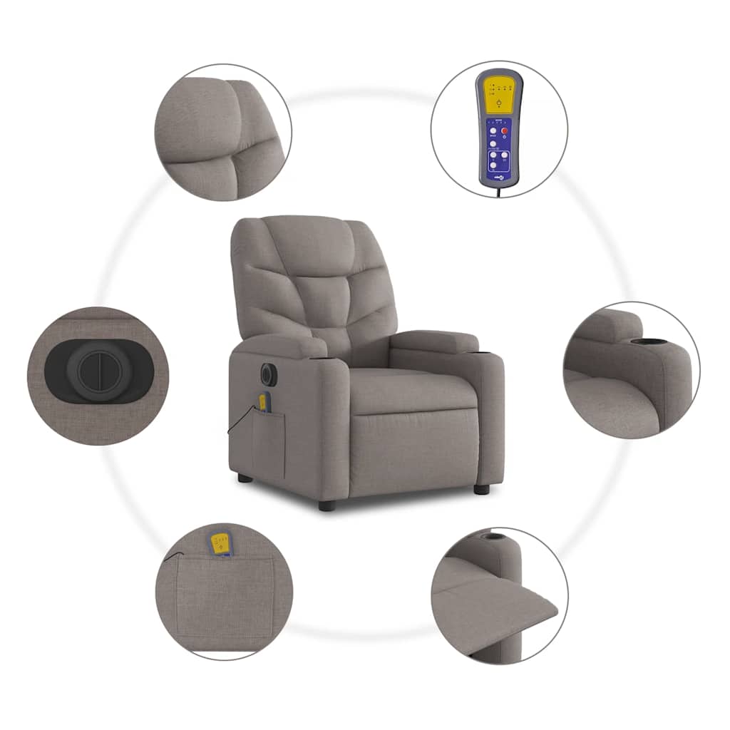 Relaxsessel Elektrisch Dunkelgrau Stoff