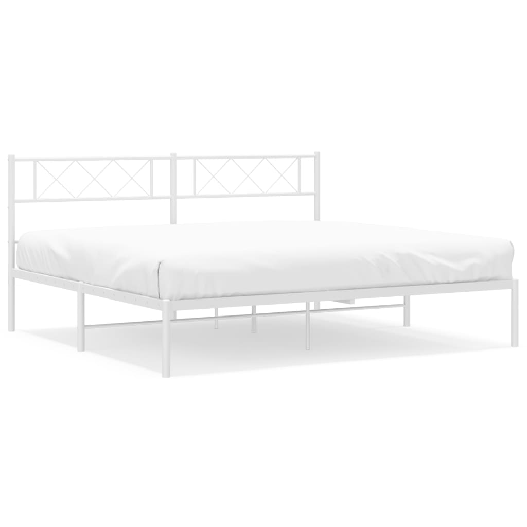 Bettgestell mit Kopfteil Metall Schwarz 100x190 cm