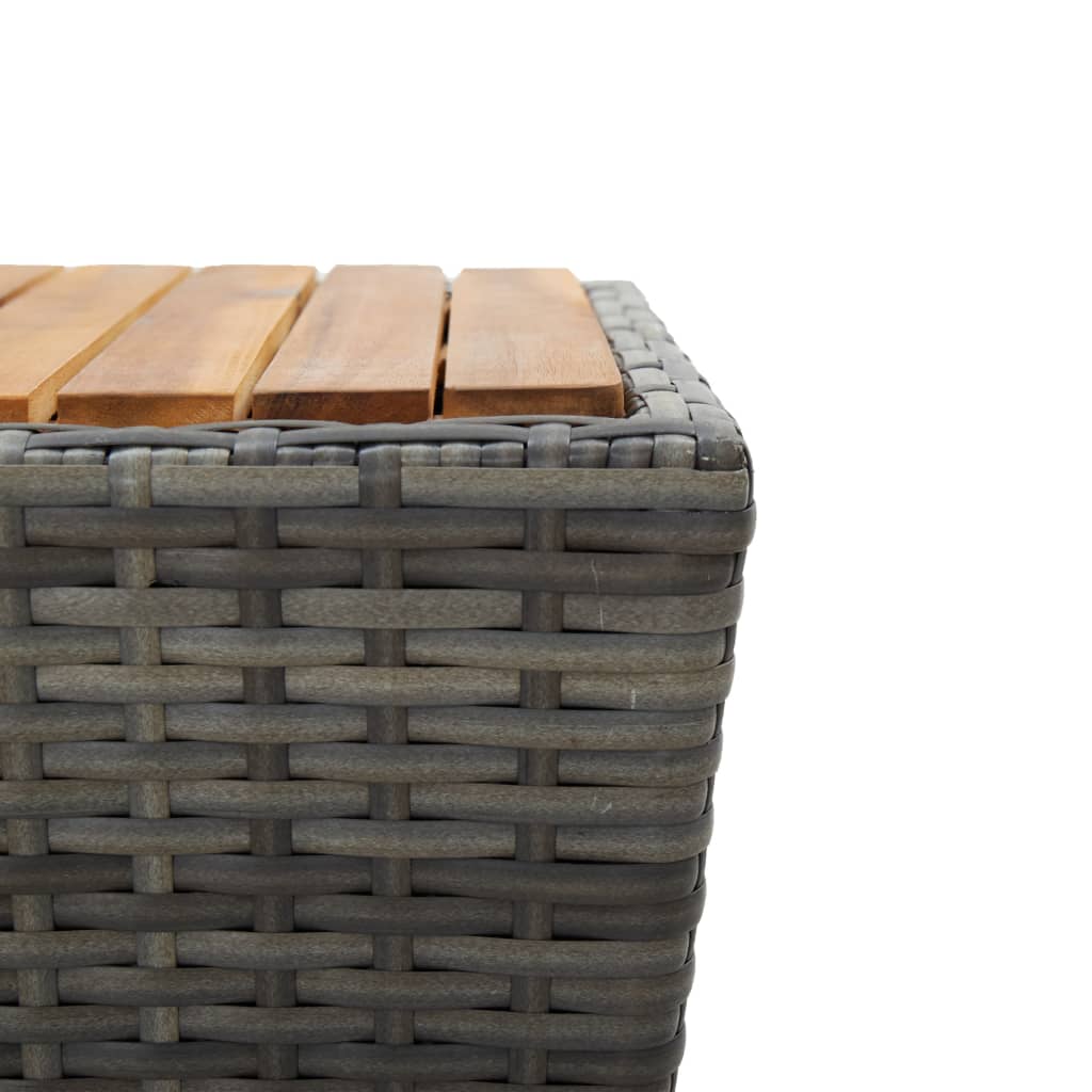 Beistelltisch Beige 41,5x41,5x44 cm Poly Rattan und Hartglas