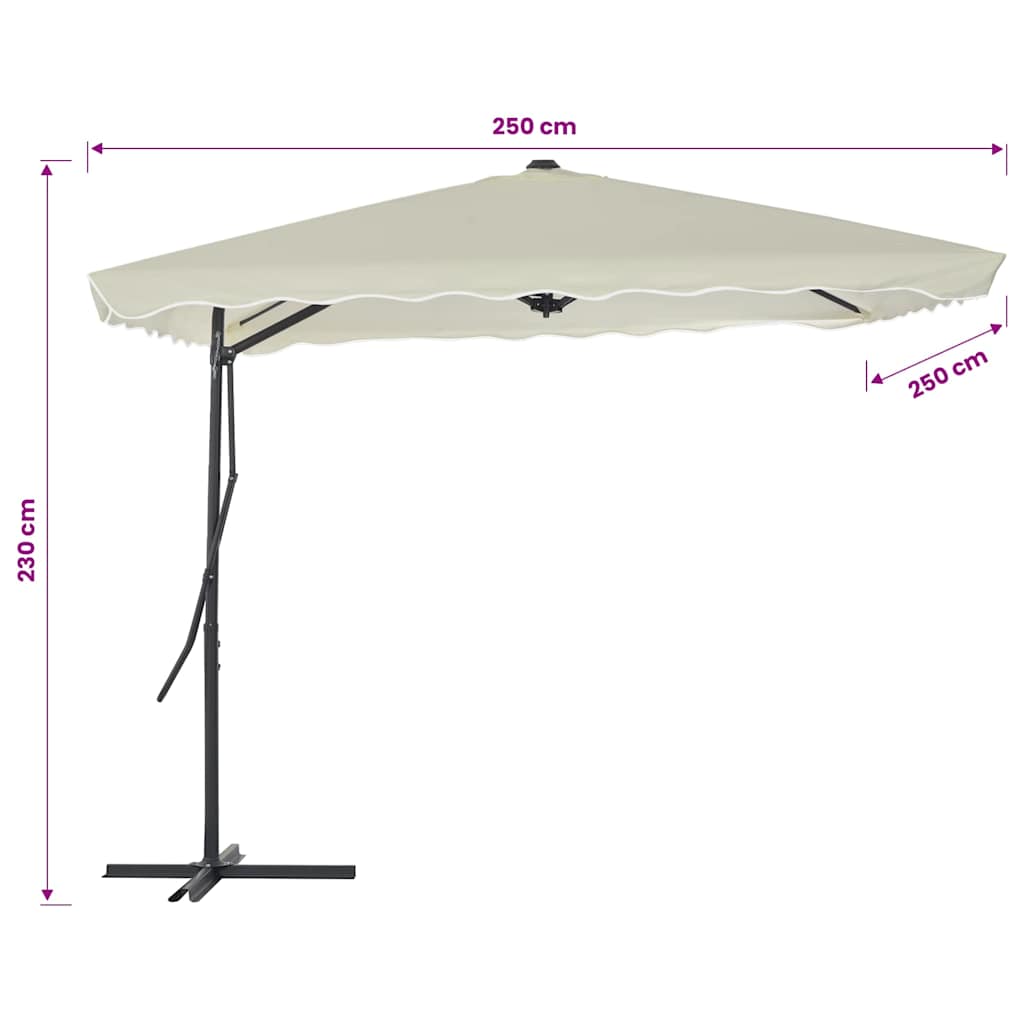 Sonnenschirm mit Stahl-Mast 250x250x230 cm Bordeauxrot