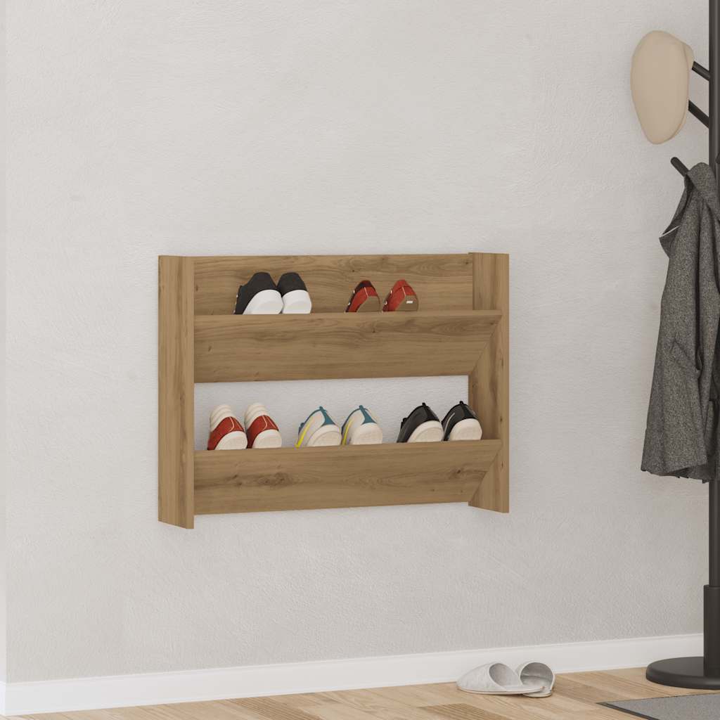 Wand-Schuhschränke 4 Stk. Weiß 60x18x60 cm Holzwerkstoff